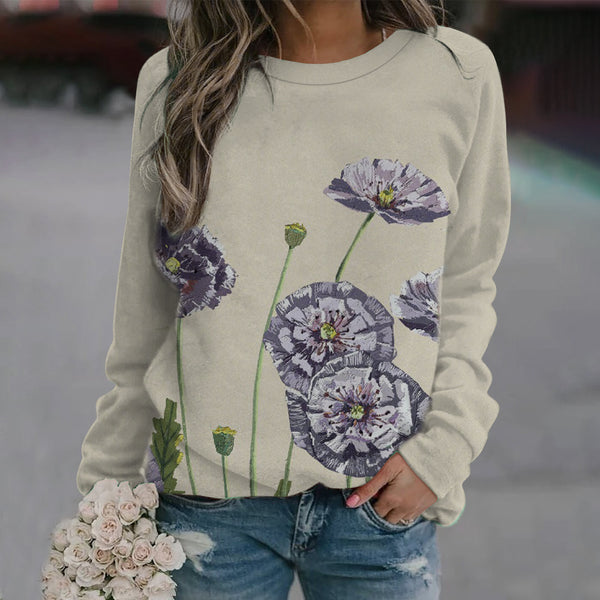 Printed Casual Long Sleeve Pullover Hoodie